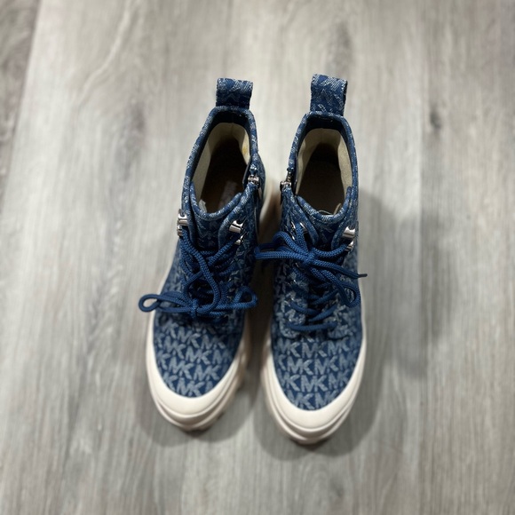 Michael Kors Payton Denim Jacquard Combat Boot ✨brand new✨No box - Picture 10 of 12